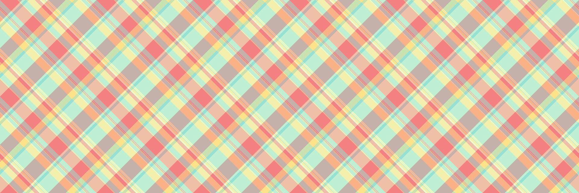 Square textile fabric, flow texture tartan seamless. Track check background pattern plaid in light and pastel colors. vector