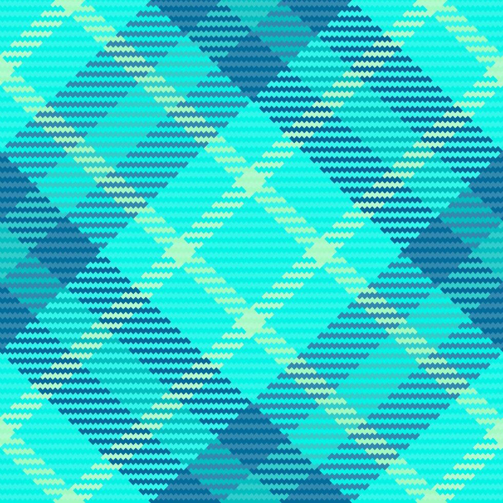 Trim texture plaid textile, professional pattern tartan fabric. Africa background check seamless in teal and cyan colors. vector