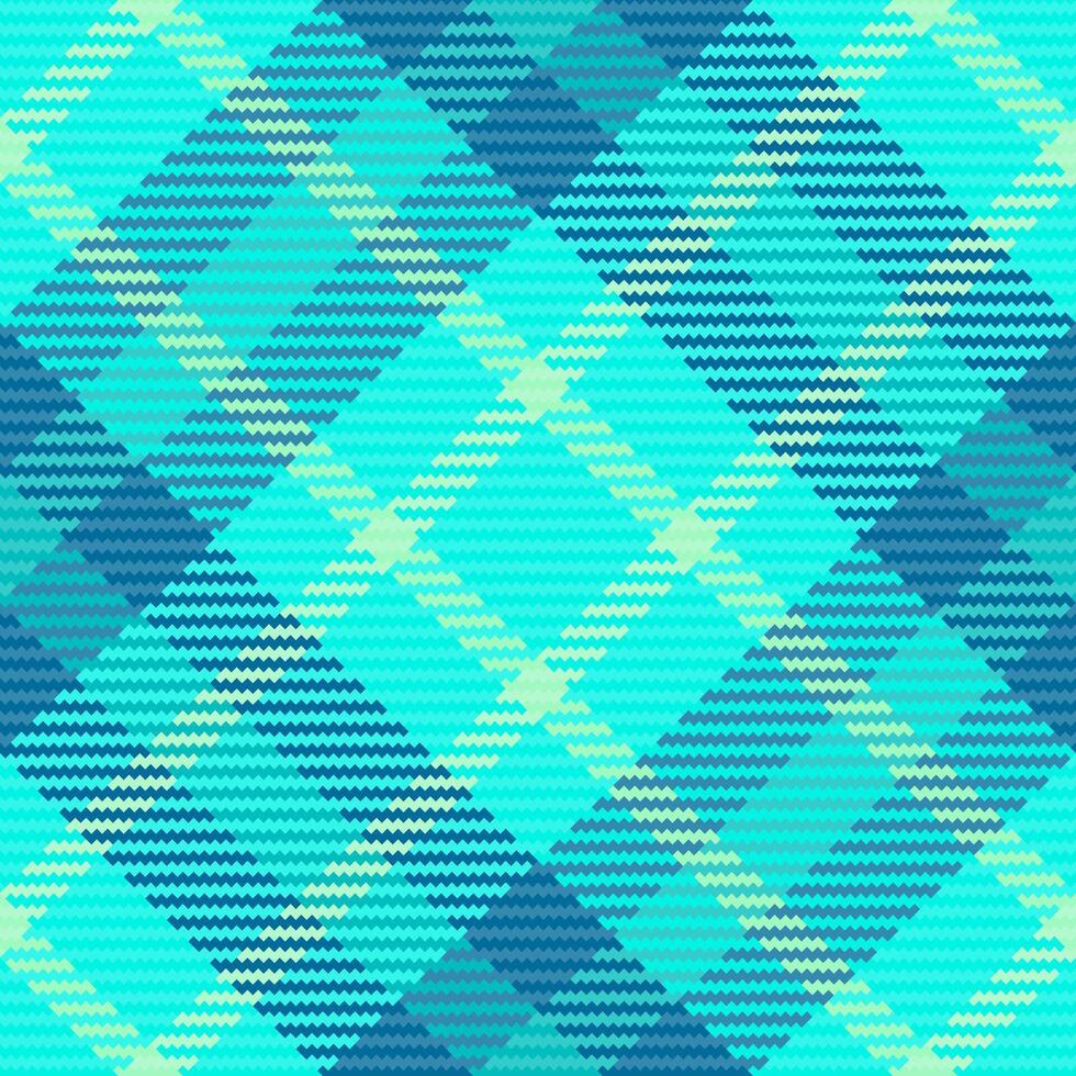 Trim texture plaid textile, professional pattern tartan fabric. Africa background check seamless in teal and cyan colors. vector