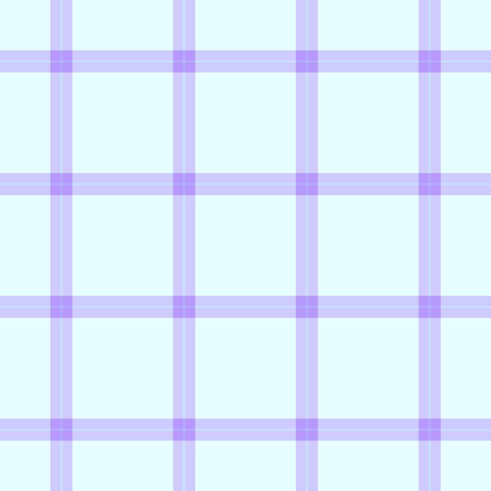 Linen pattern seamless fabric, windowpane check textile texture. Tailor plaid tartan background in light and indigo colors. vector
