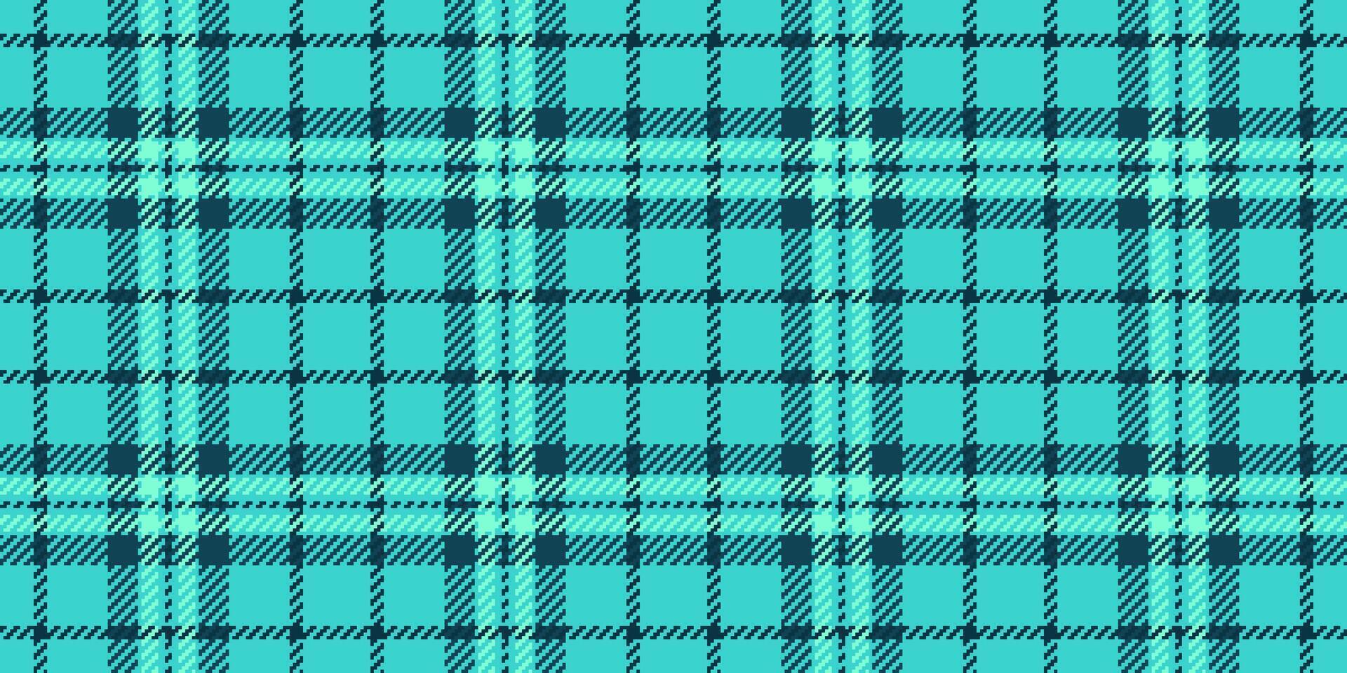Sparse textile pattern texture, rough seamless plaid fabric. Performance tartan background check in teal and cyan colors. vector