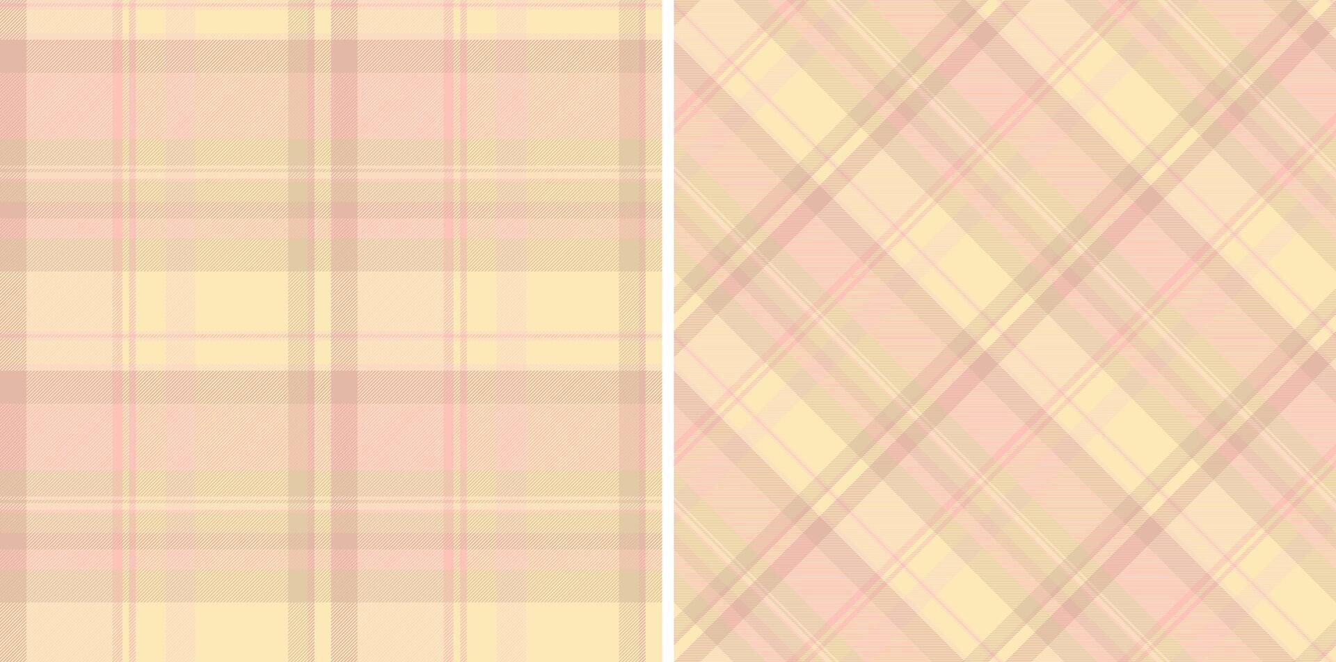 Texture background check of pattern fabric seamless with a textile plaid tartan. Set in stylish colors of symmetry tissue designs. vector