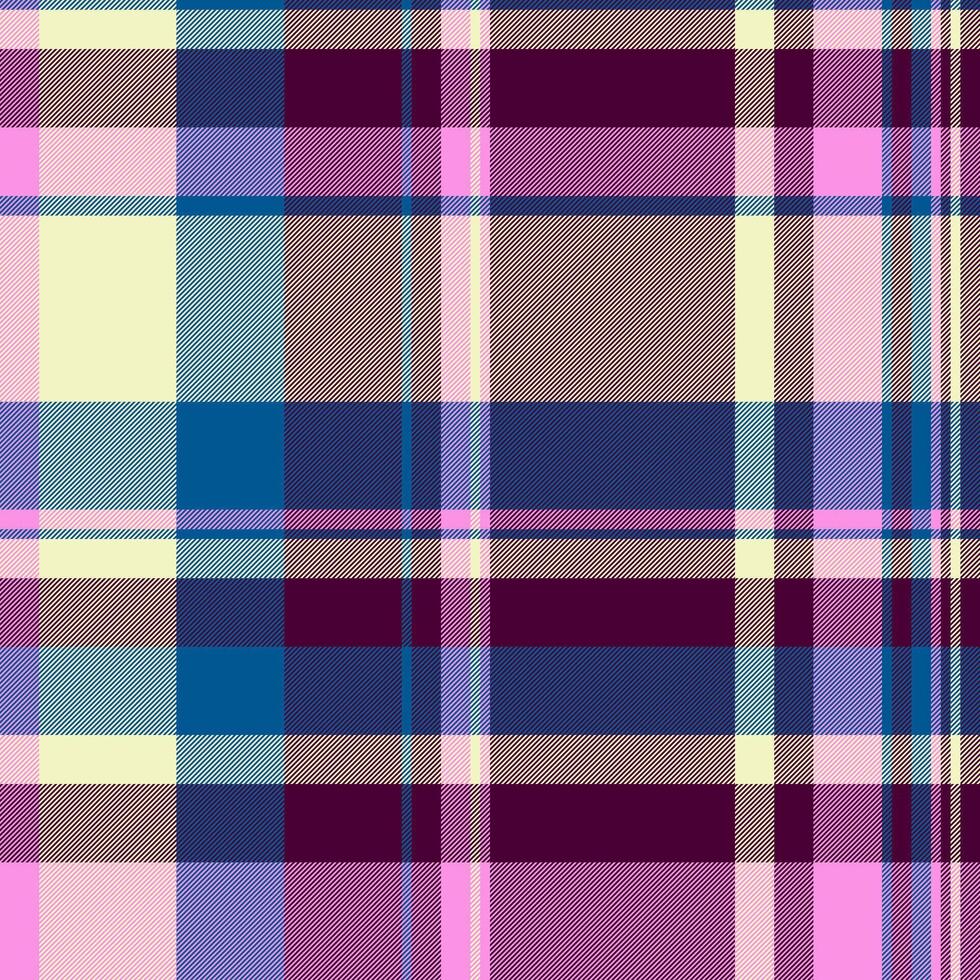 Textile texture of plaid check tartan with a pattern seamless fabric background. vector