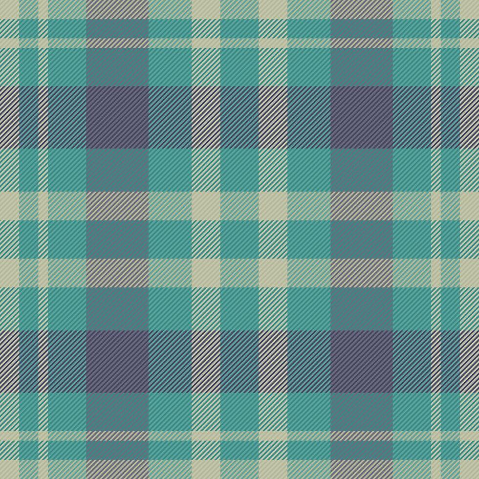 Deep background pattern seamless, menu tartan textile. Artwork texture fabric check plaid in pastel and teal colors. vector