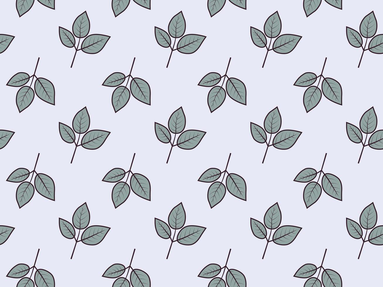 Hand drawn floral pattern design. Simple ornament with plant and leaf. vector