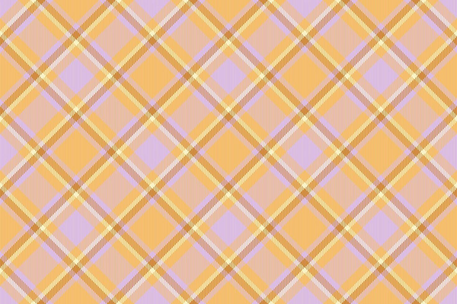 Festive pattern textile plaid, 60s tartan seamless texture. Unique check background fabric in amber and light colors. vector