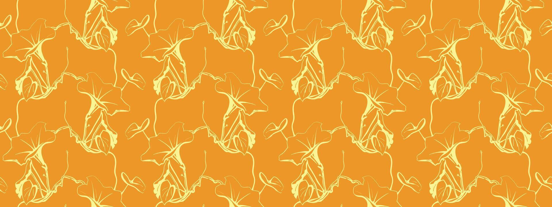 Hand drawn floral pattern design. Flower drawing simple ornament. vector