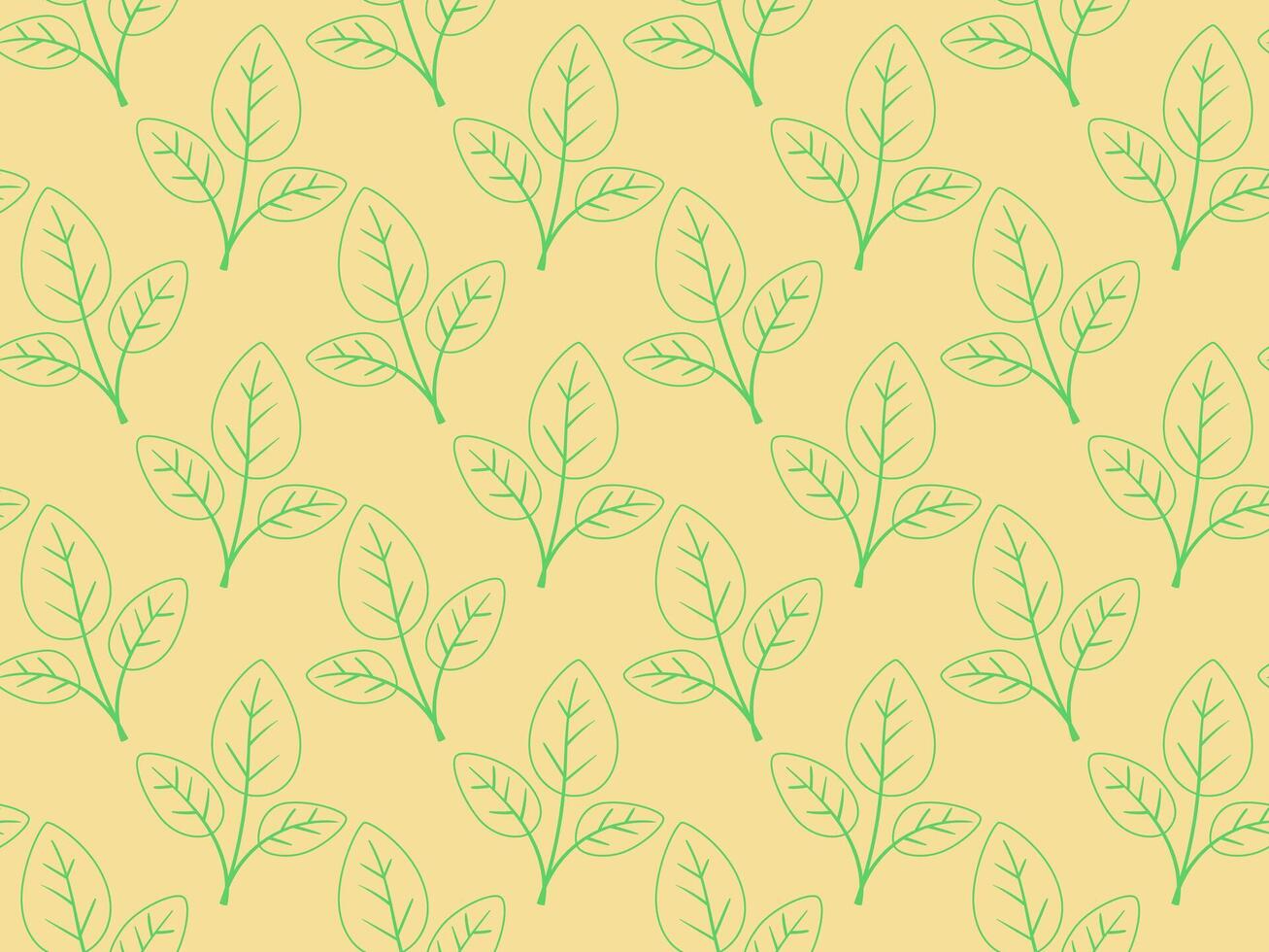 Hand drawn floral pattern design. Simple ornament with plant and leaf. vector