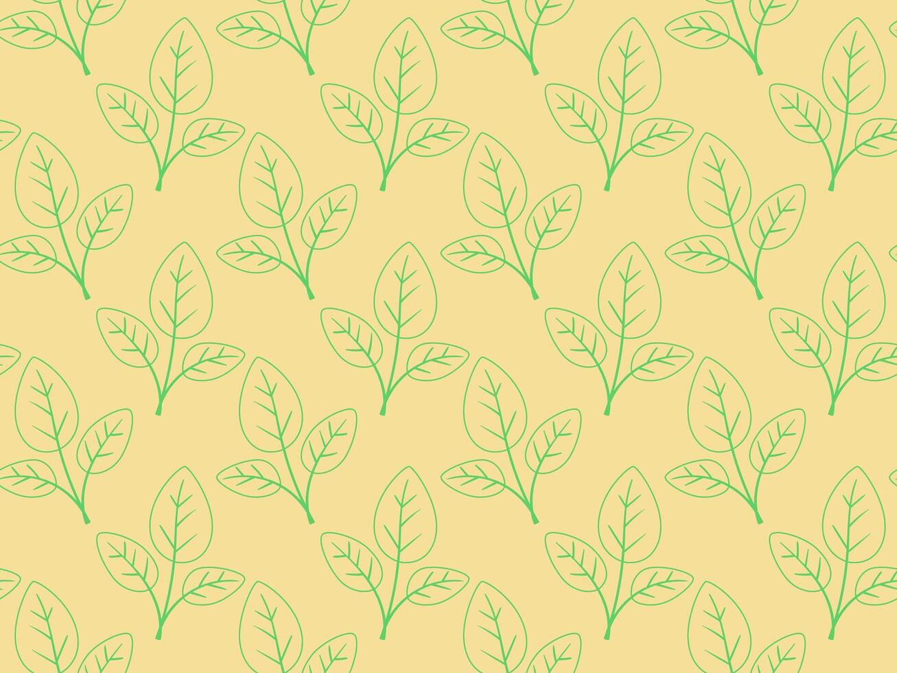 Hand drawn floral pattern design. Simple ornament with plant and leaf. vector