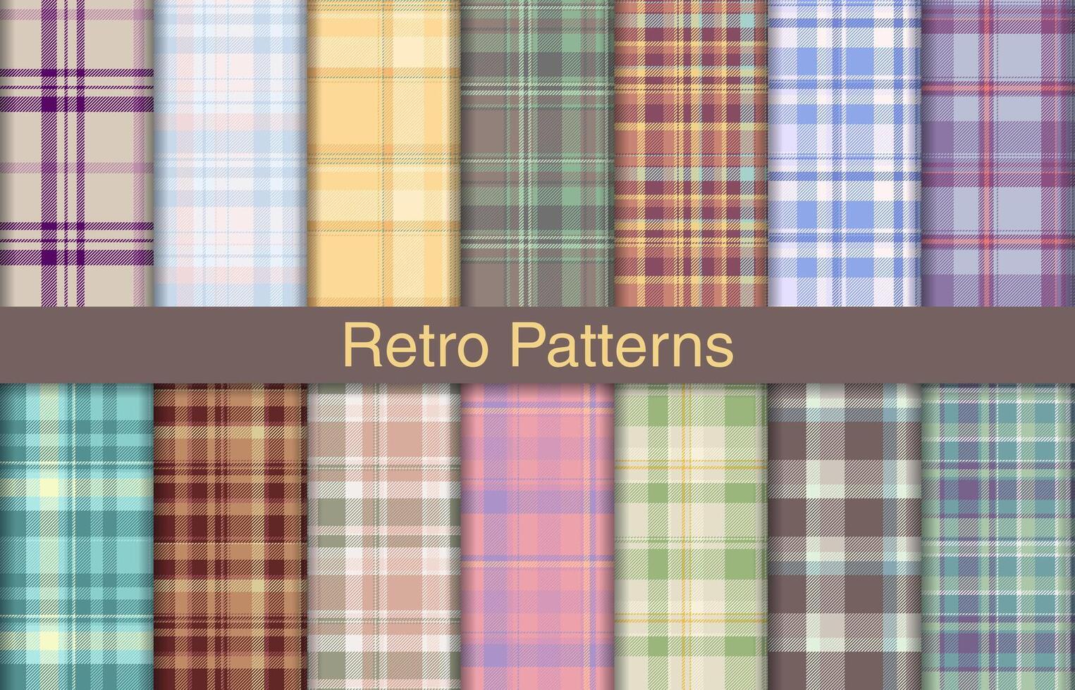 retro tartán manojos, textil diseño, a cuadros tela modelo para camisa, vestido, traje, envase papel imprimir, invitación y regalo tarjeta. vector