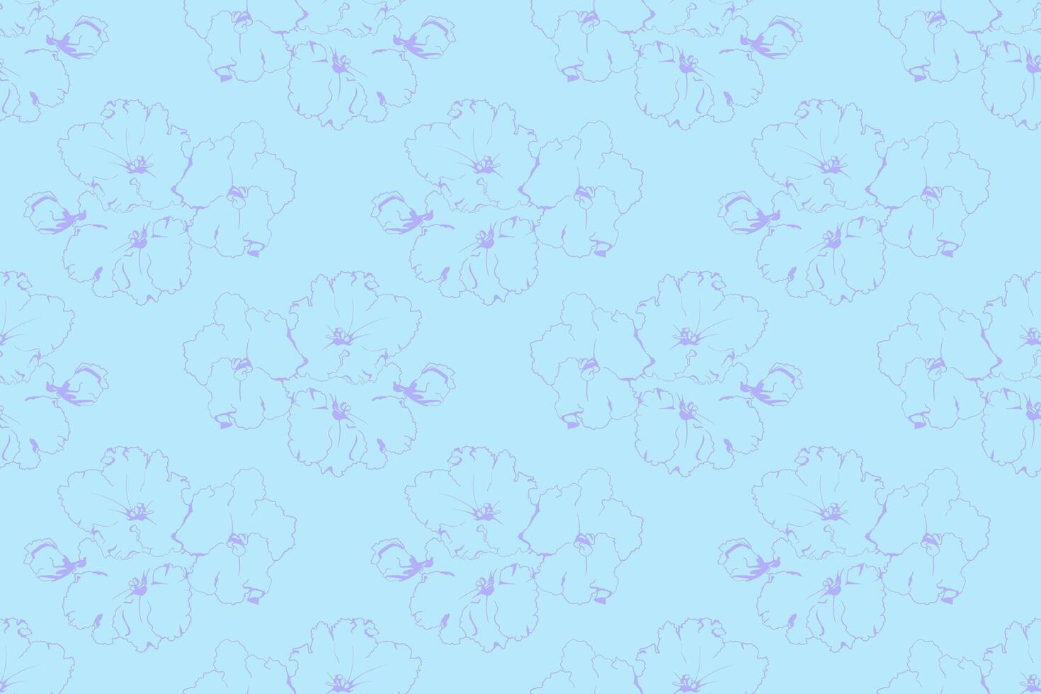 Hand drawn floral pattern design. Flower drawing simple ornament. vector