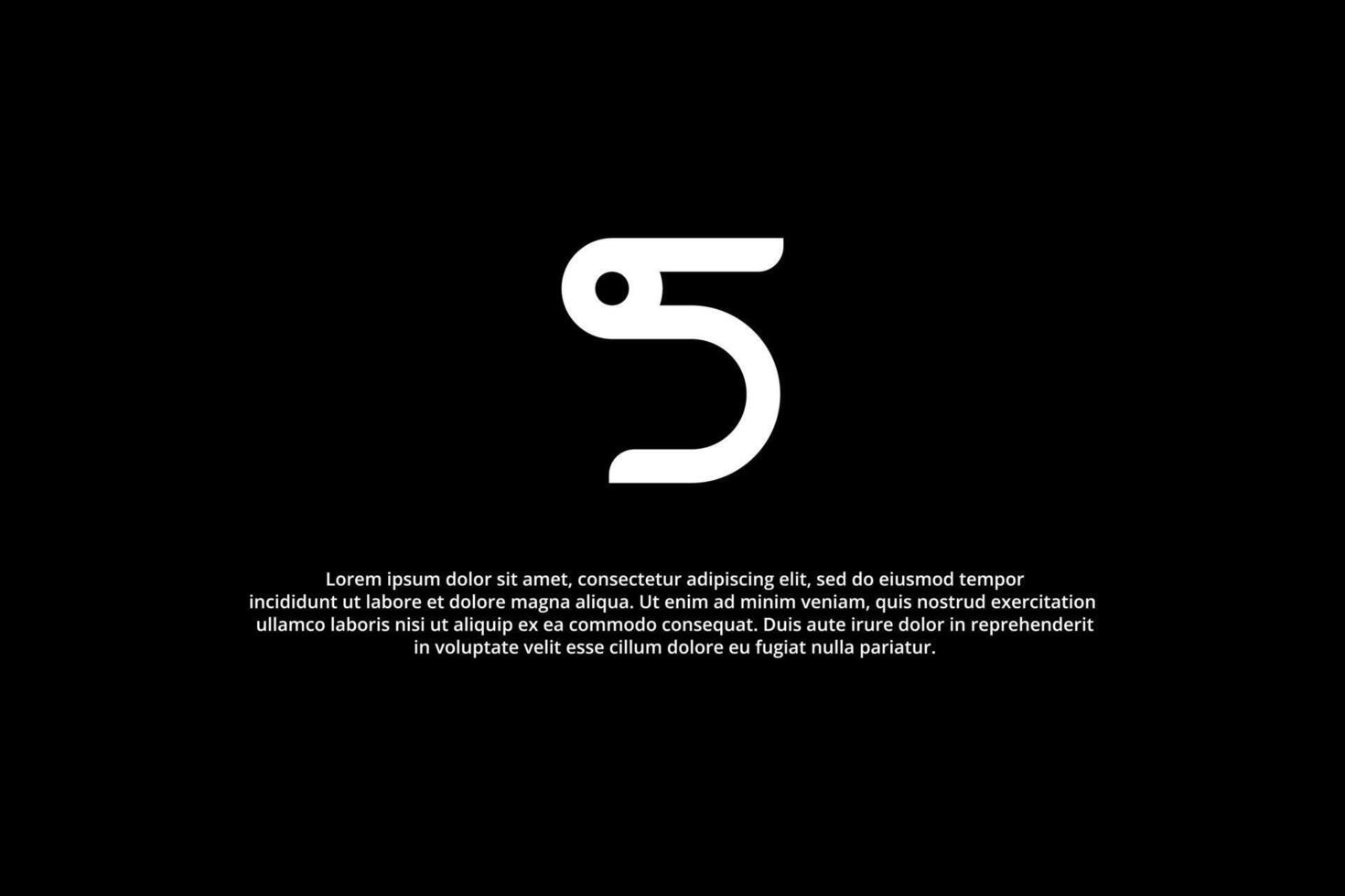 letter g rabbit with black background logo vector