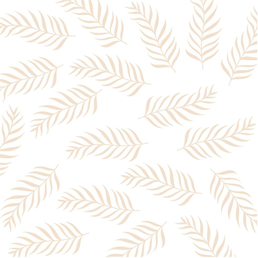 The palm leaf background is brown on white vector