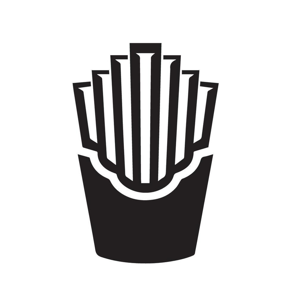 French fries illustration. French fries logo isolated on white background vector