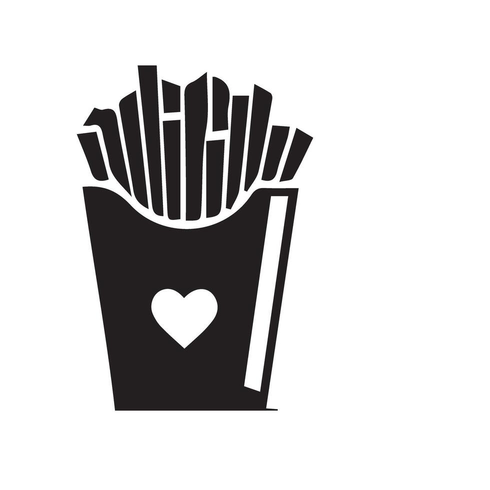 French fries illustration. French fries logo isolated on white background vector