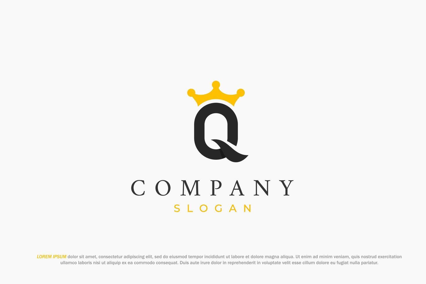 letter q and queen crown logo vector