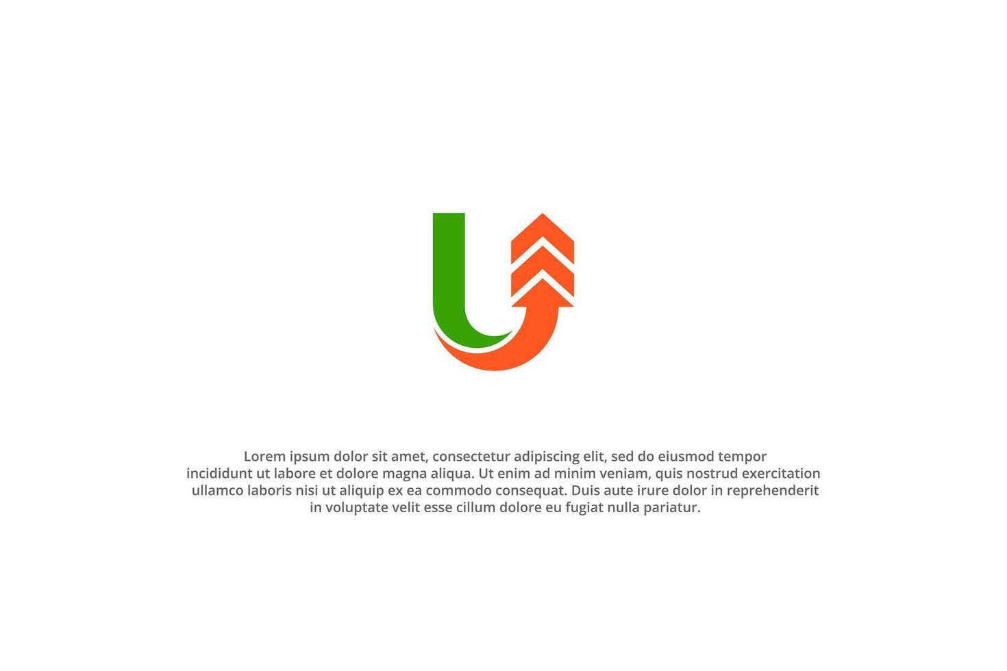 letter u turn arrow logo vector