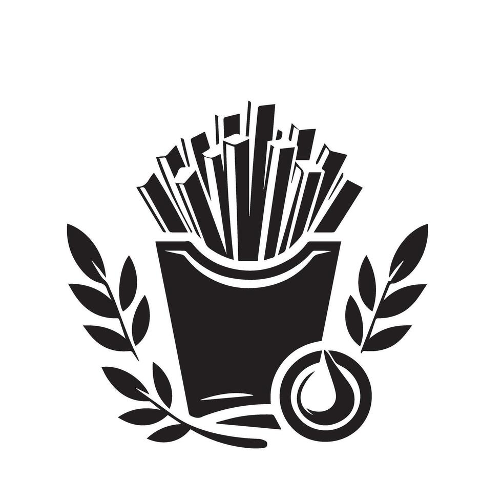 French fries illustration. French fries logo isolated on white background vector