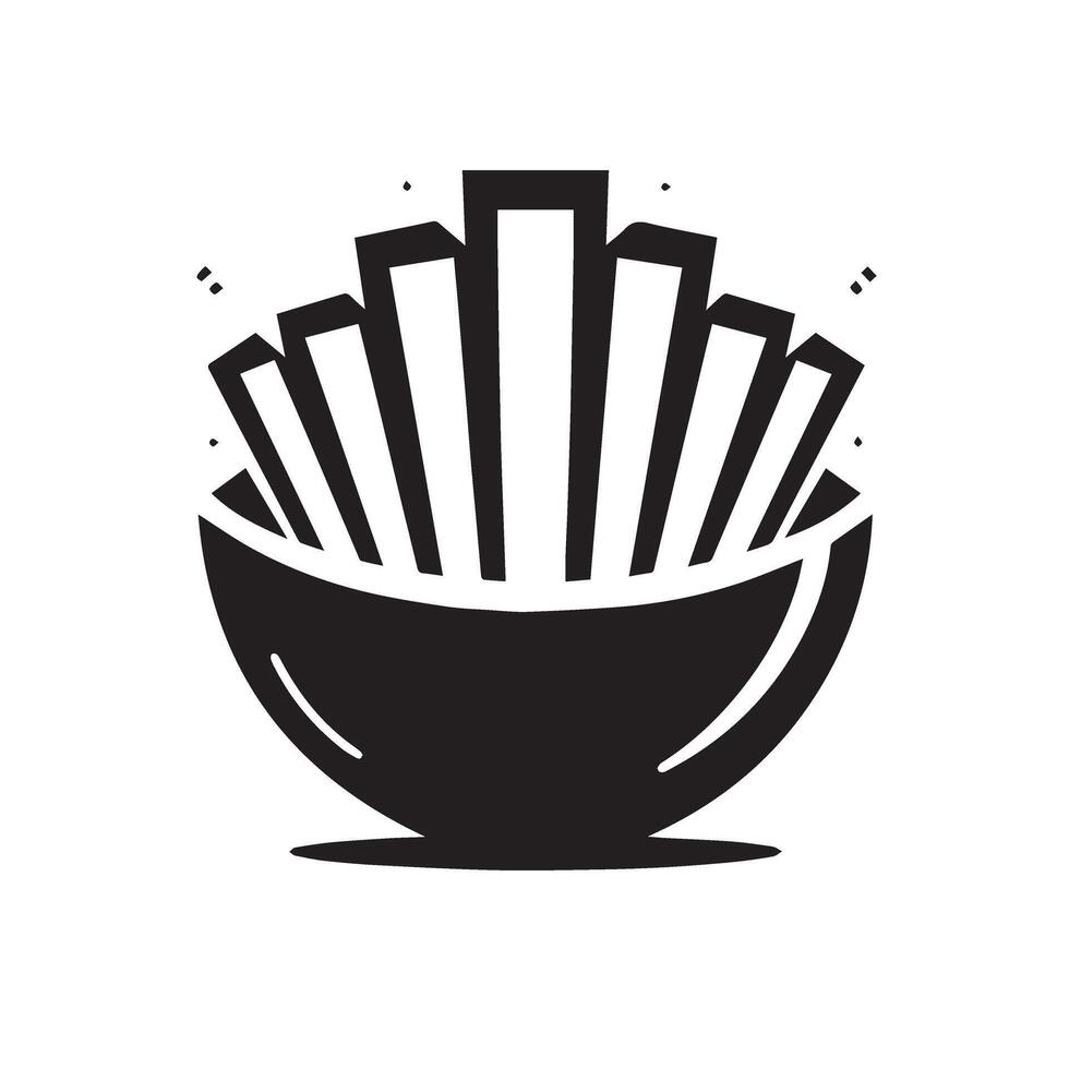 French fries illustration. French fries logo isolated on white background vector