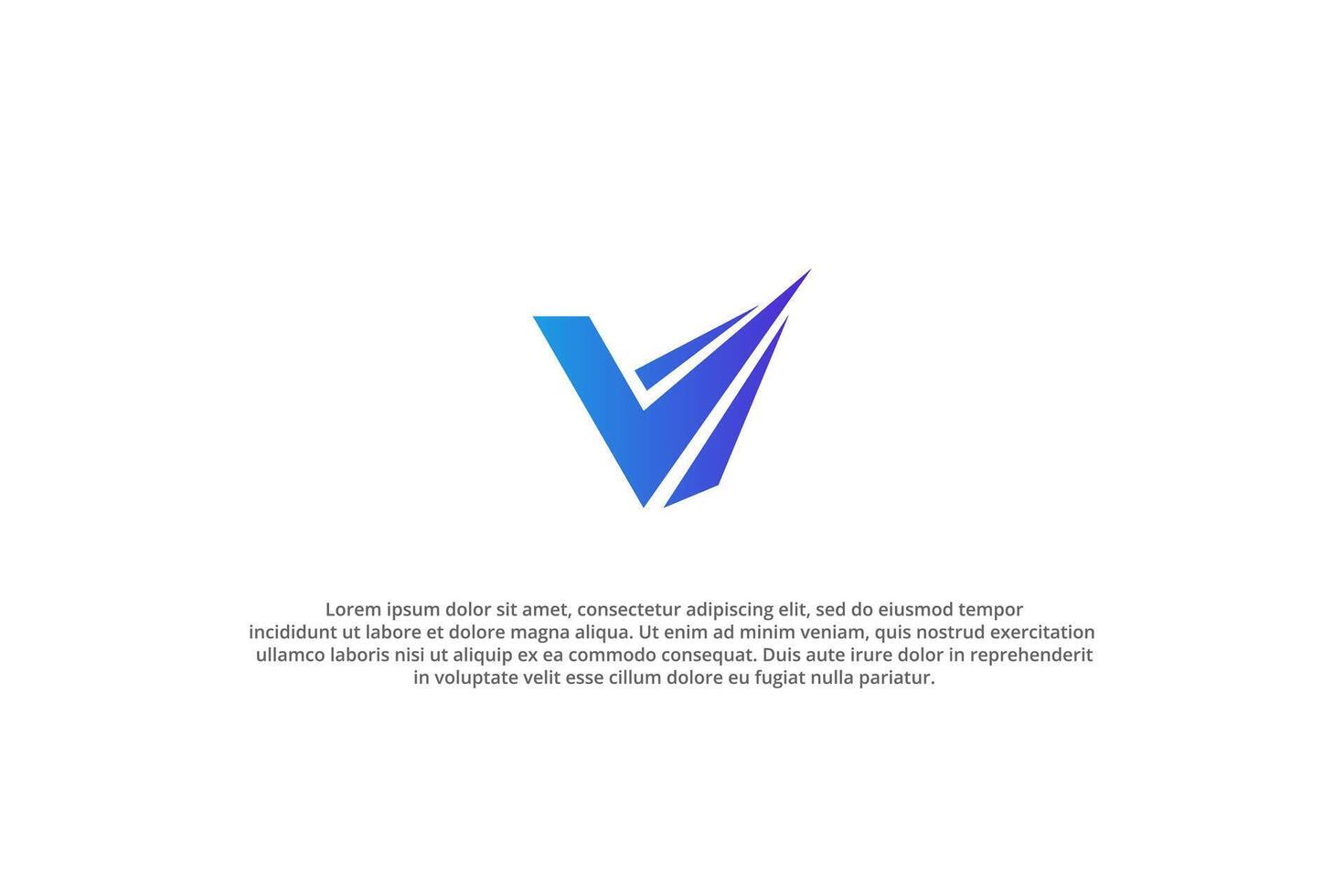 letter v swoosh modern logo vector