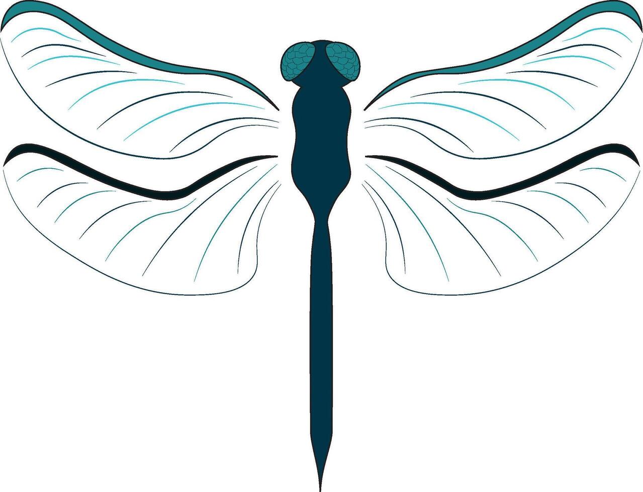 Abstract turquoise dragonfly illustration vector