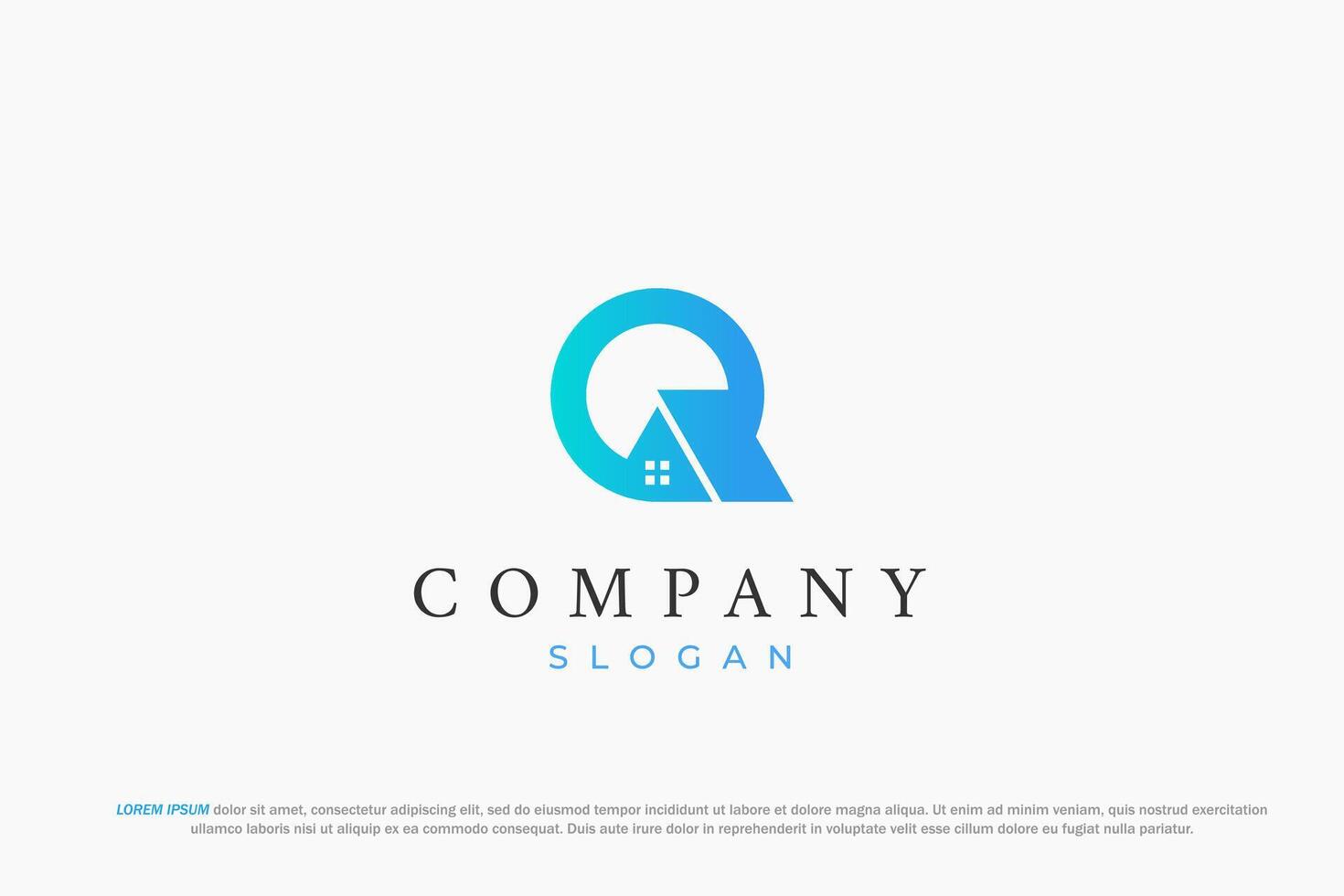 letter q quick and home logo vector