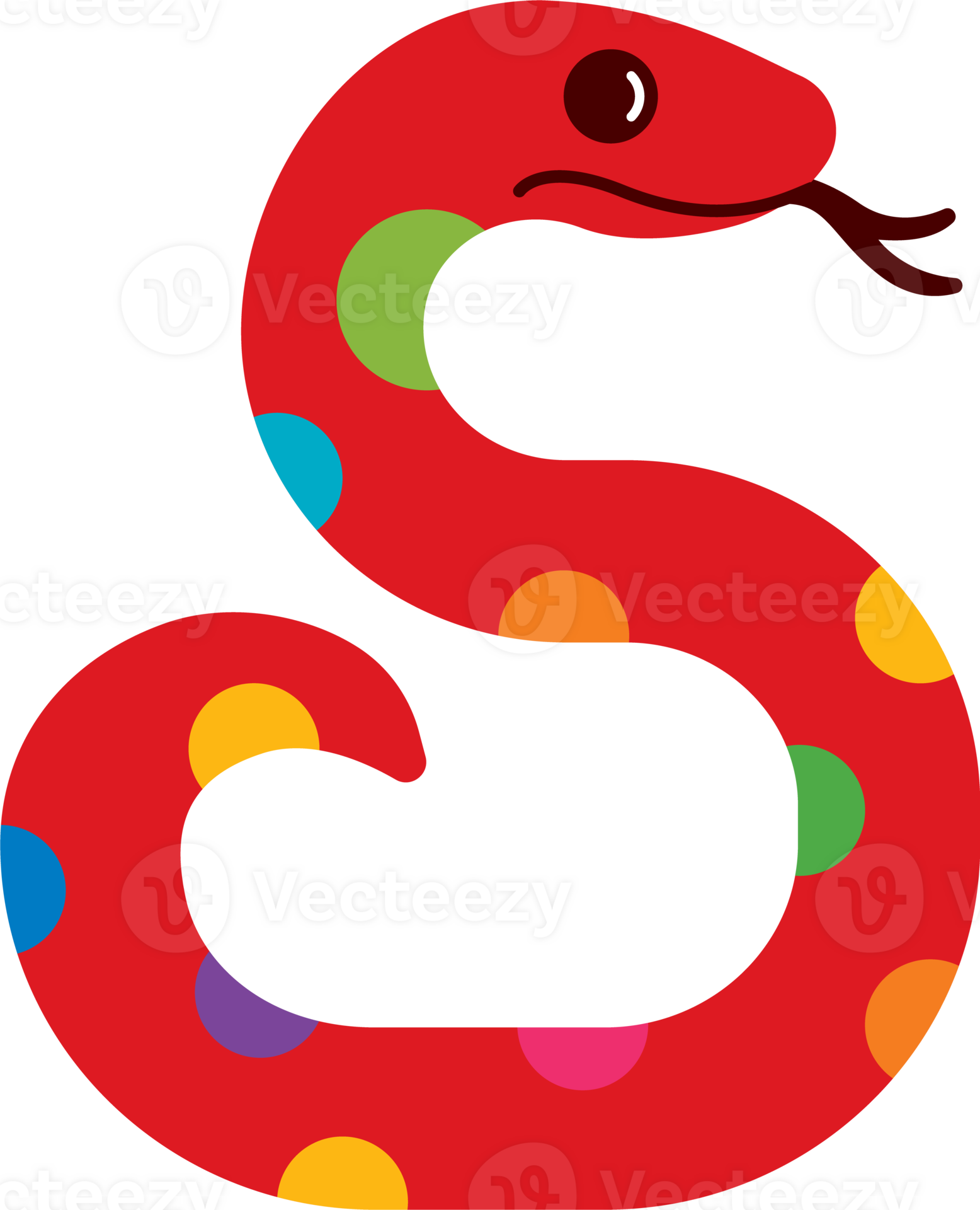 Chinese New Year 2025. Year of the Snake. Colourful snake symbol icon 