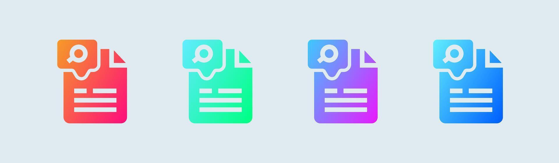 Articles solid icon in gradient colors. Blog signs illustration. vector