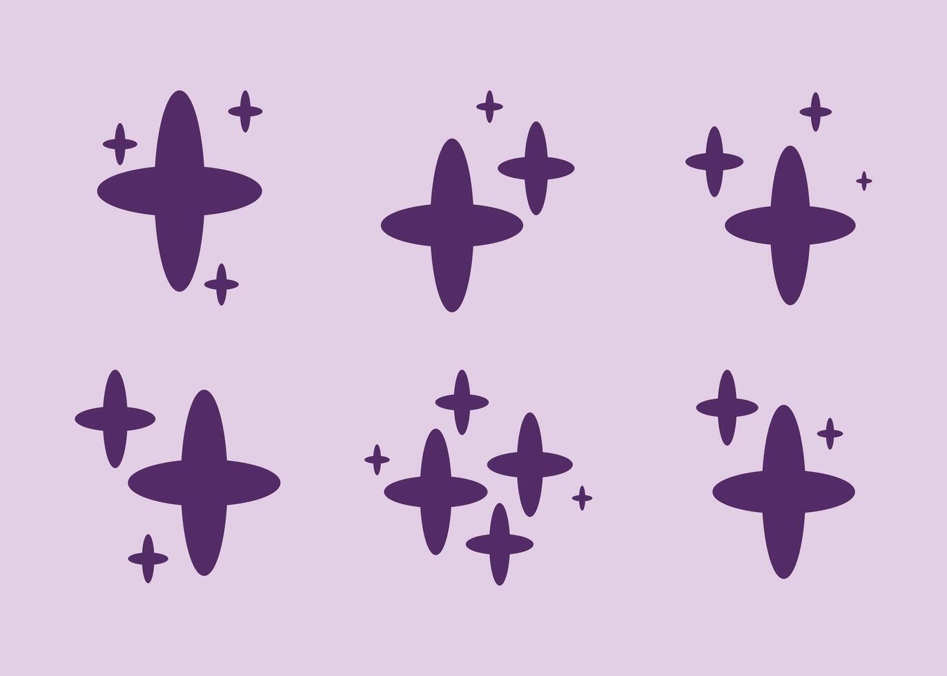 Sparkle star icon set vector