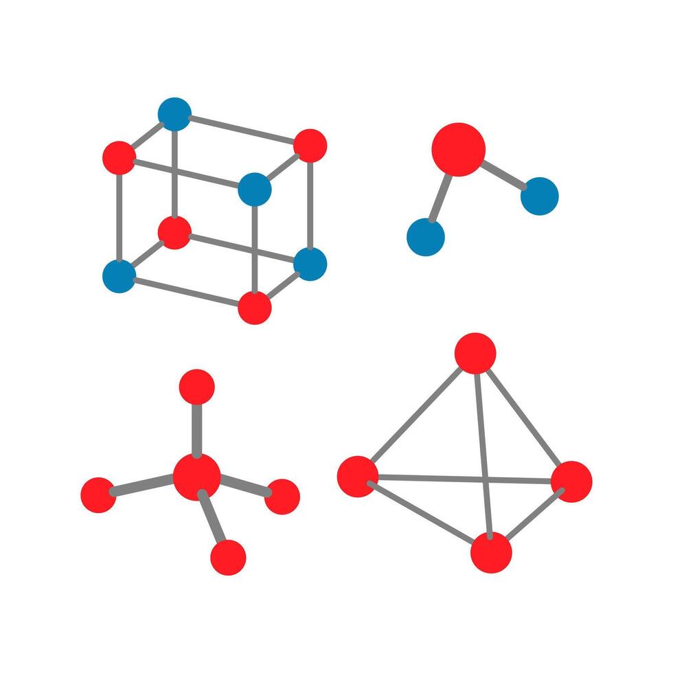 Set of icons on the theme of molecules, chemistry. Medicine vector