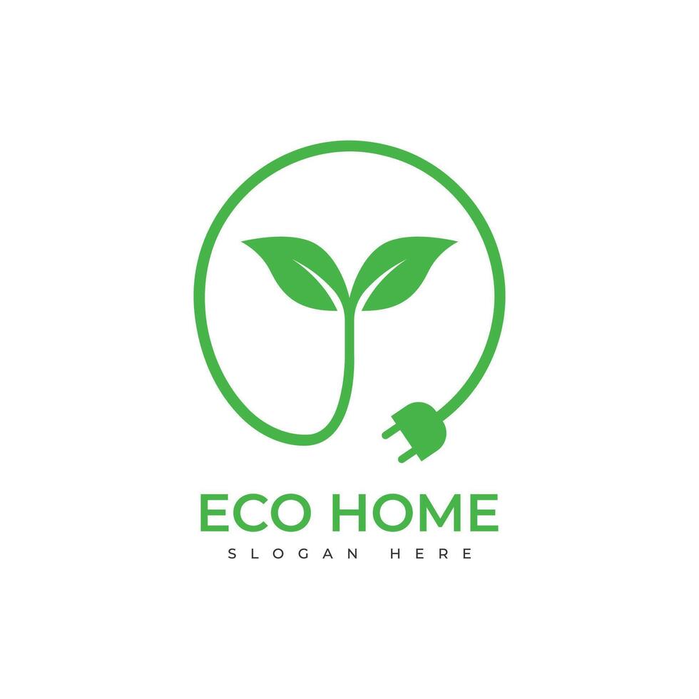 logo eco home simple template design vector