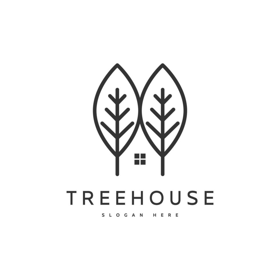 logo icons tree house vector