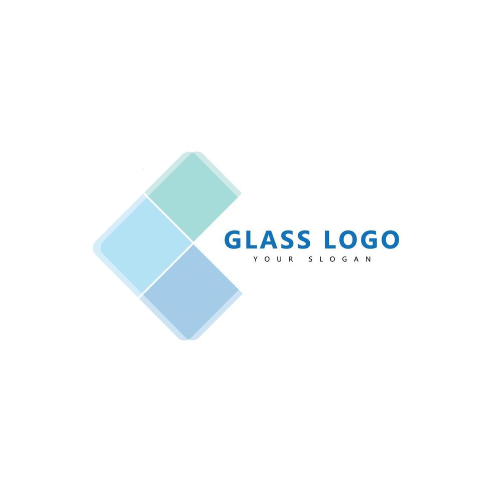 logo glass creative design vector