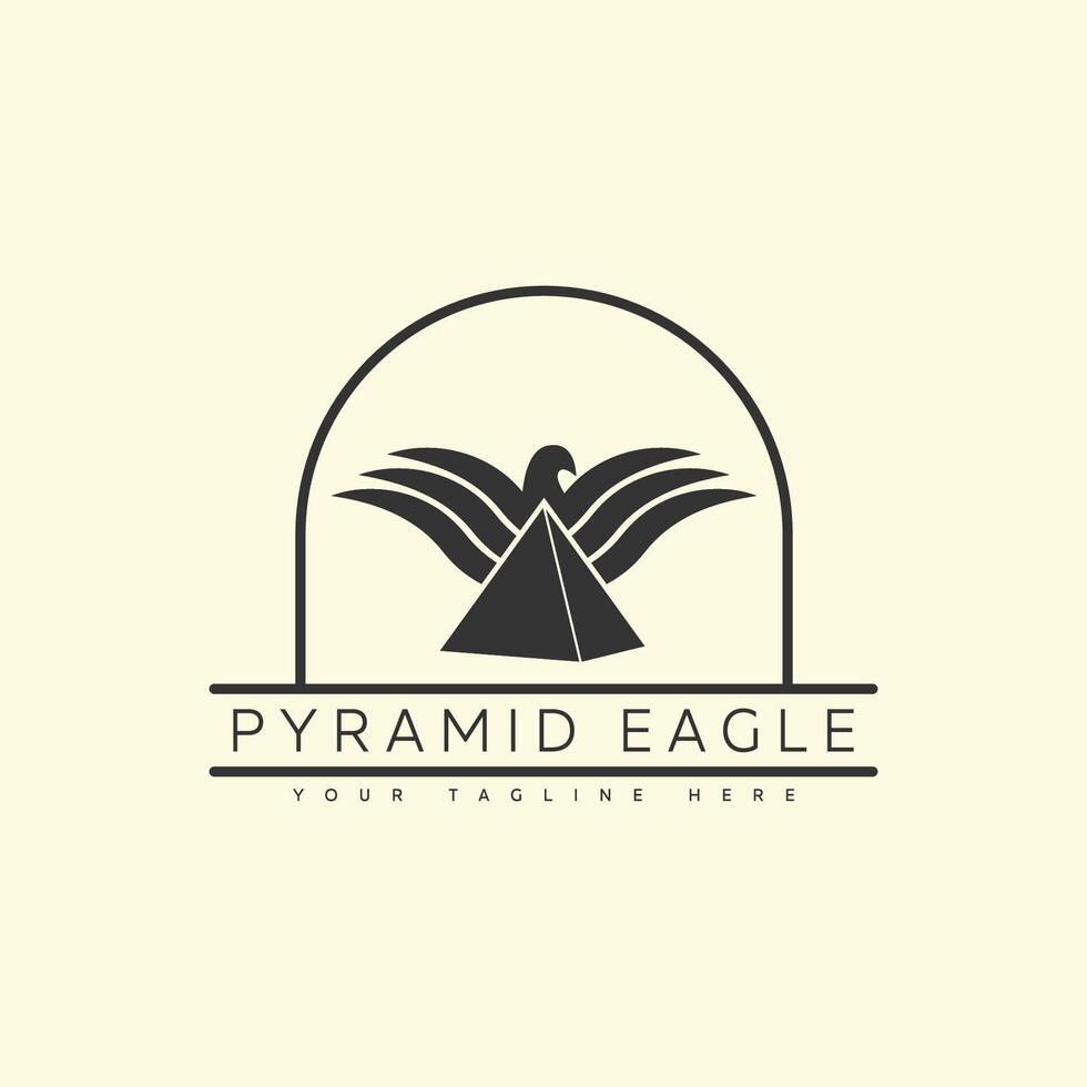 bird logo with pyramid vector