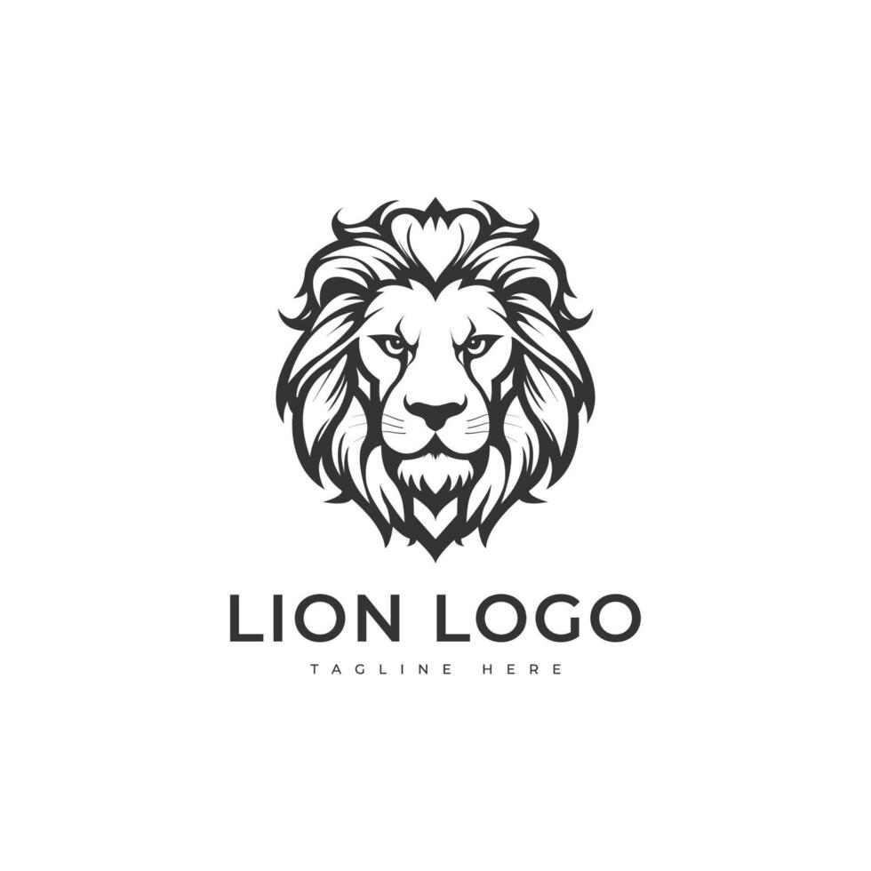 Lion head logo design vector