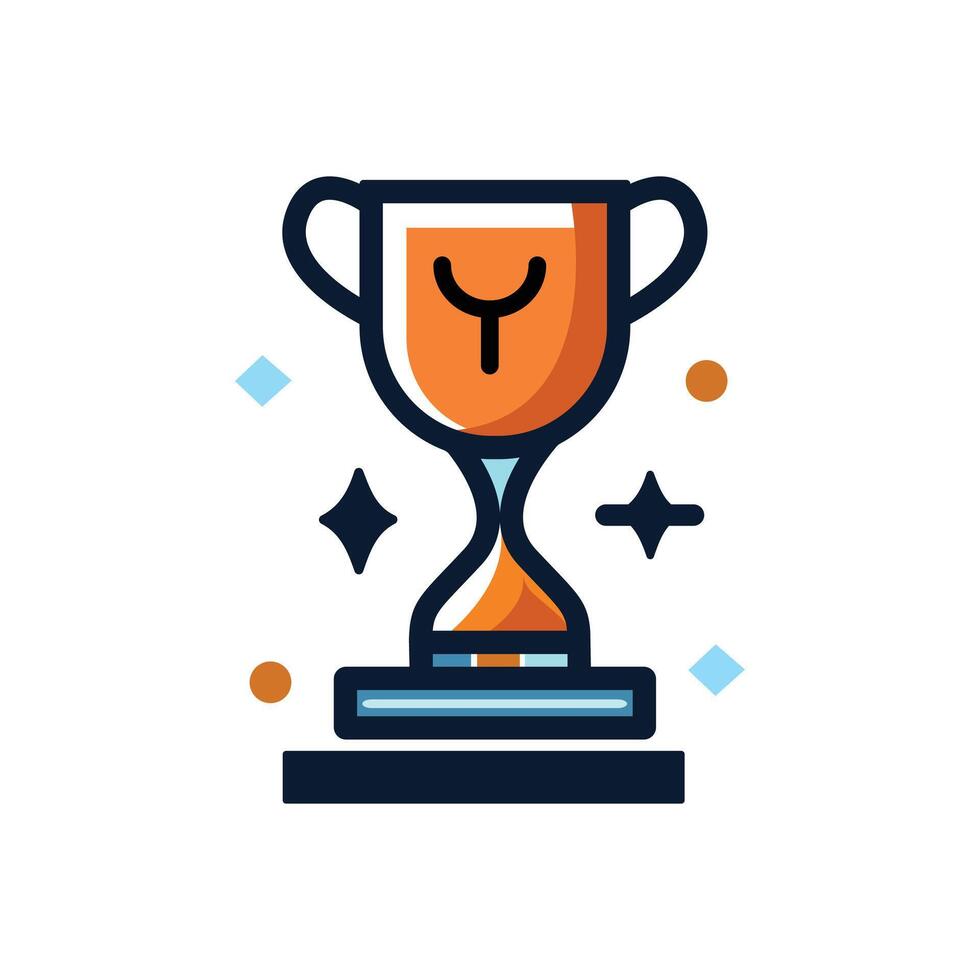 Trophy or Champion Cup flat illustration isolated on a white background. Trophy sign vector