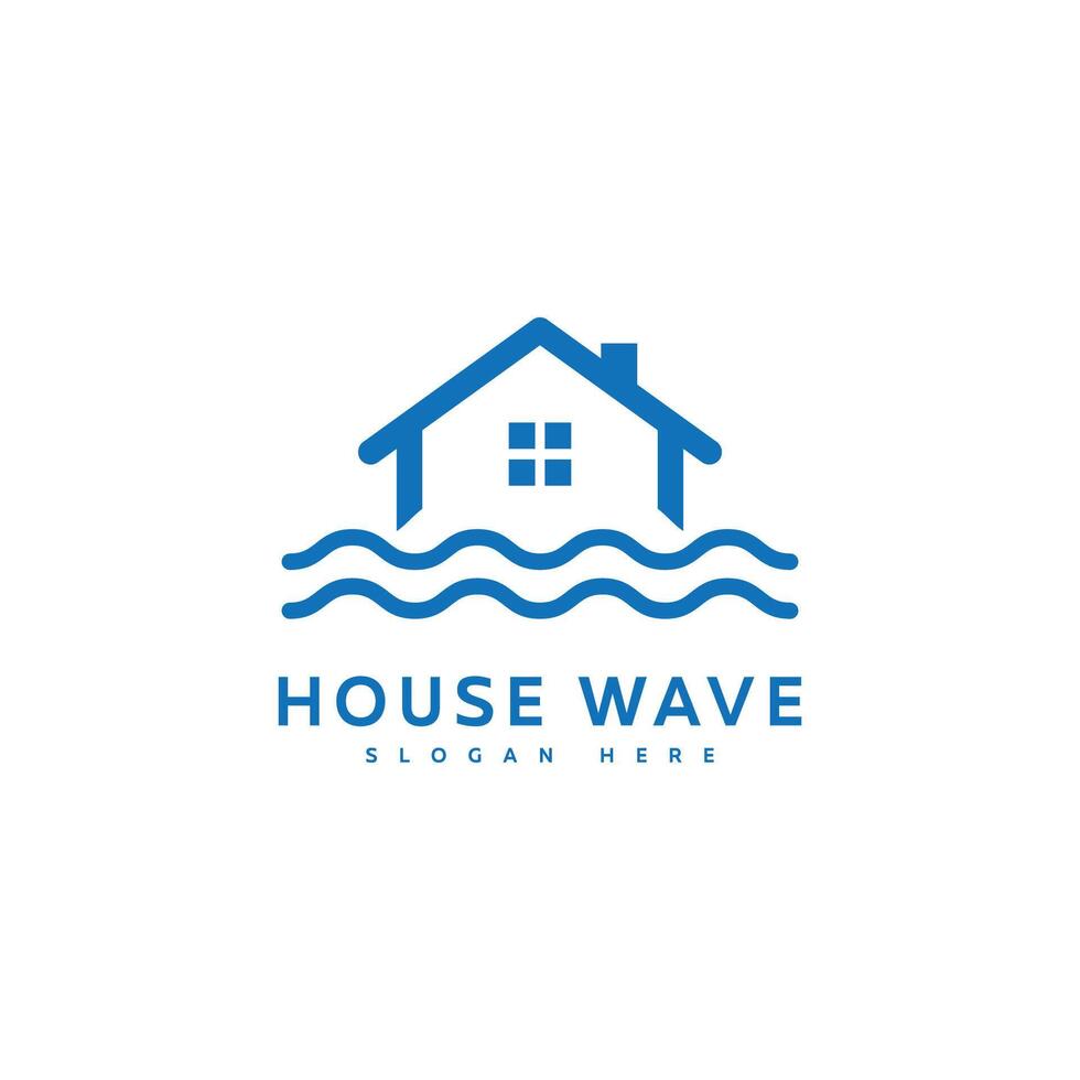 House wave logo design abstract vector