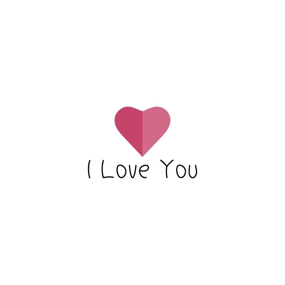 two-color heart logo that says i love you vector