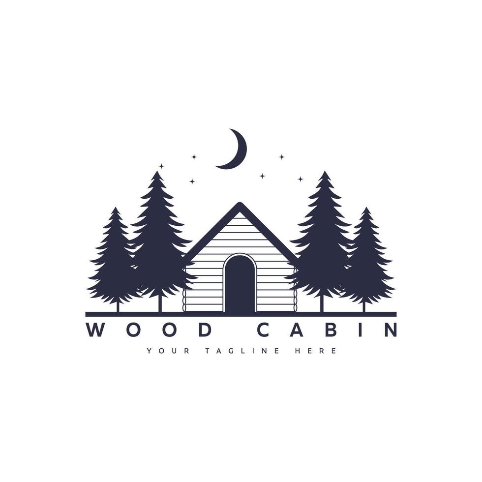 Illustration logo wood cabin vector