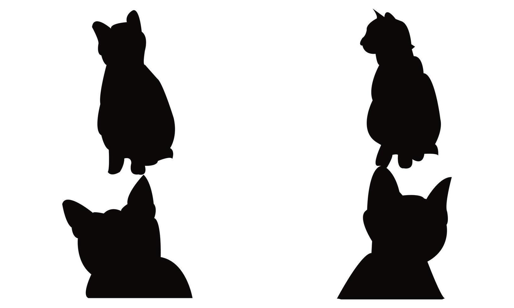 Cat Silhouette Design Collection. vector