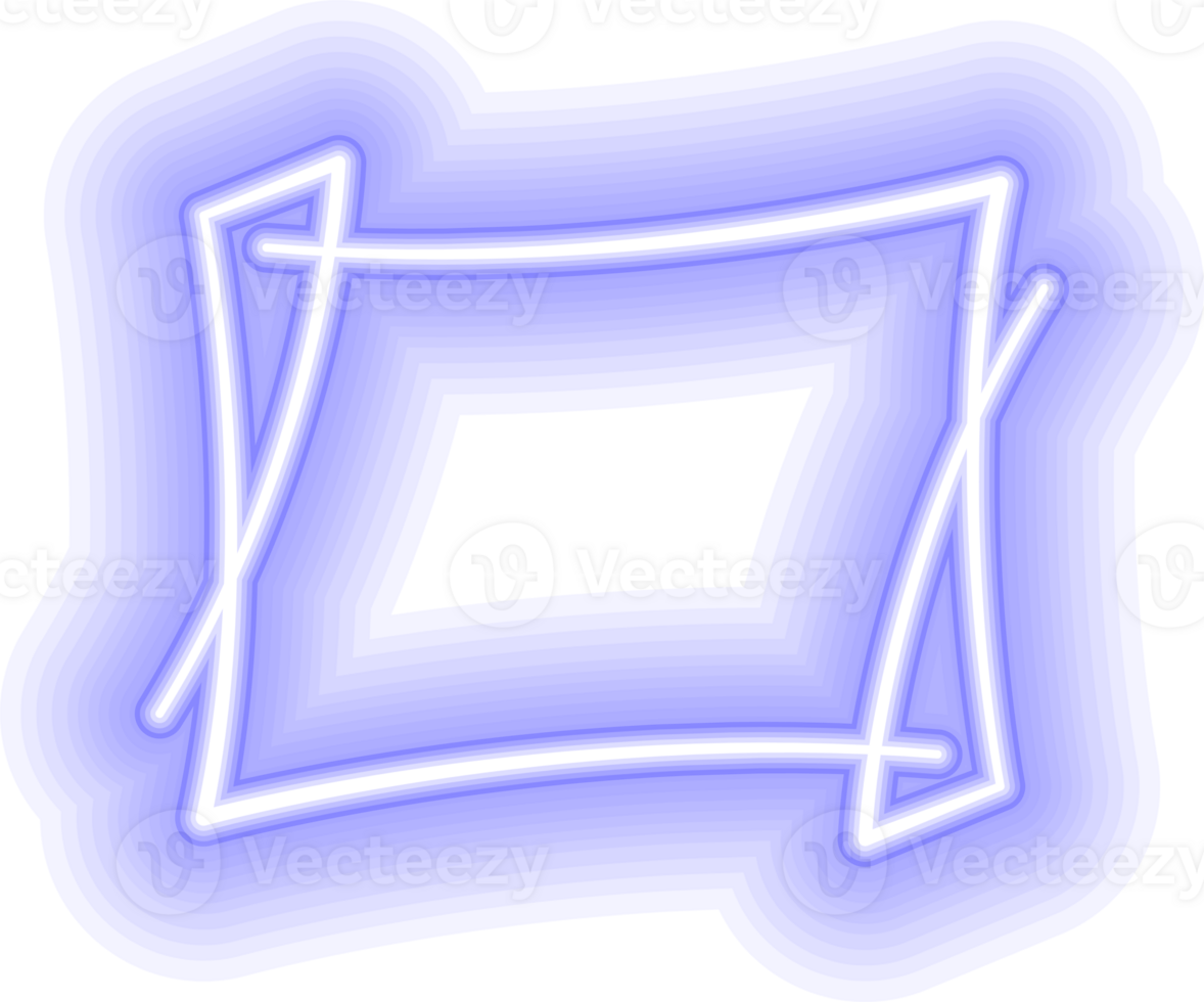 Abstract neon frame with transparent background. png