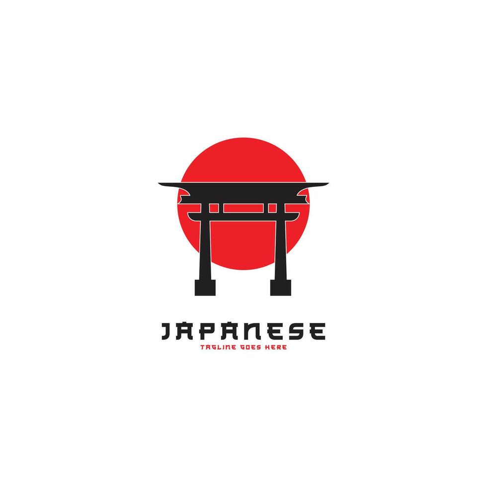 Torii logo, symbol of the entrance to the gods in Japan vector
