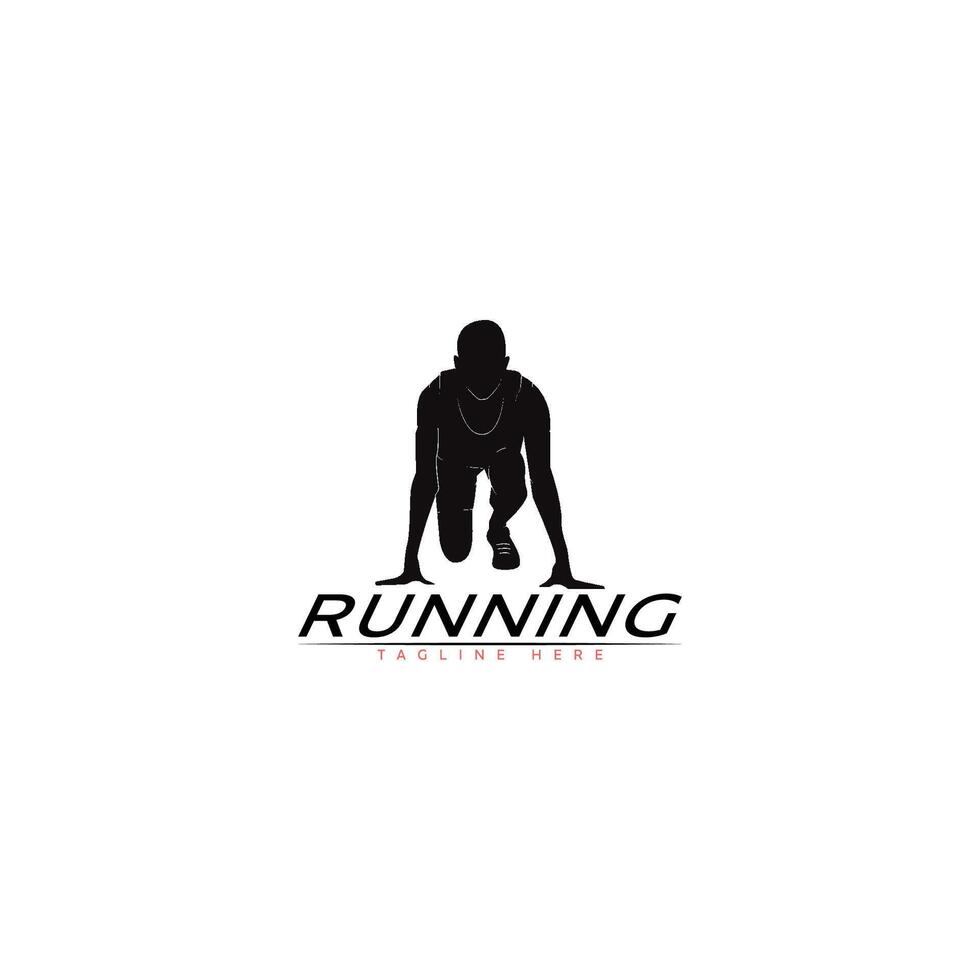 Logo silhouette running sports vector