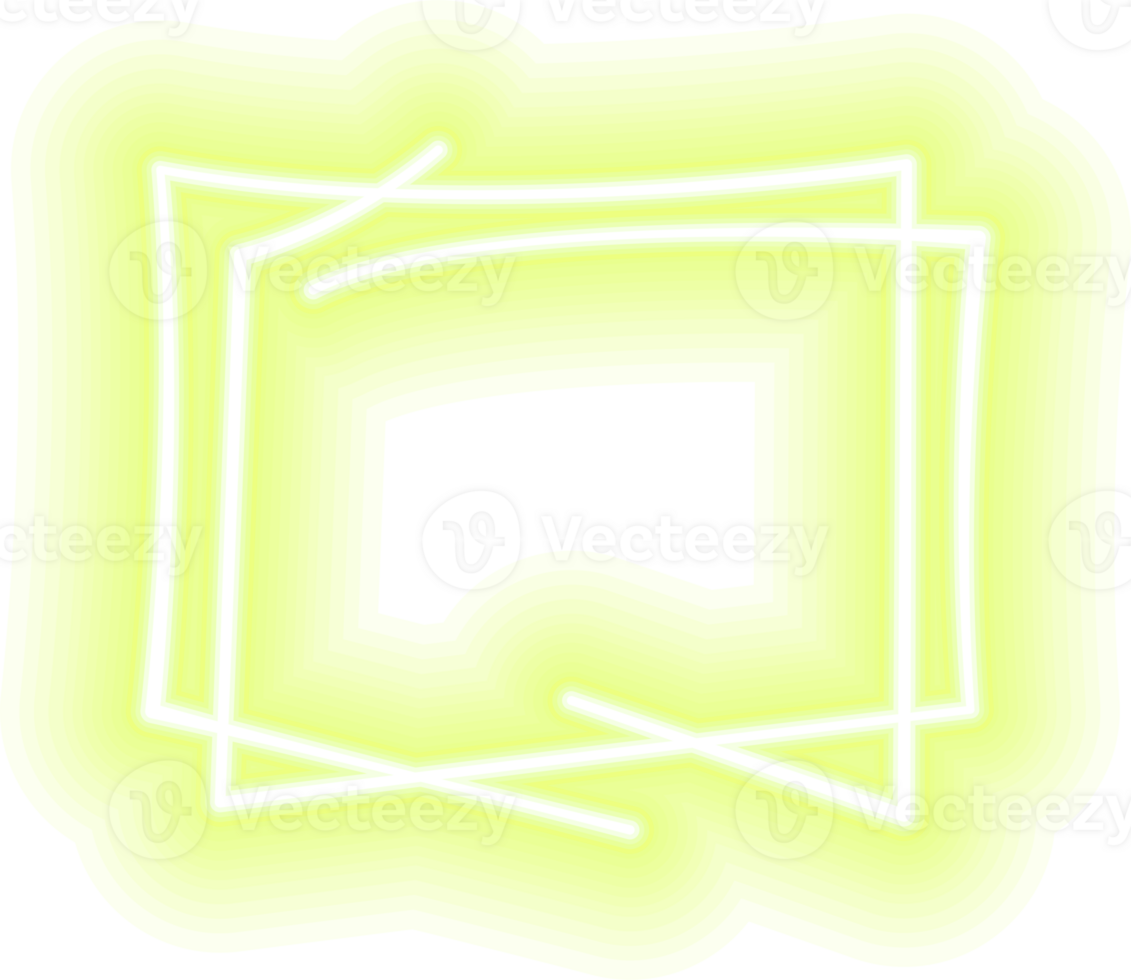 Abstract neon frame with transparent background. png