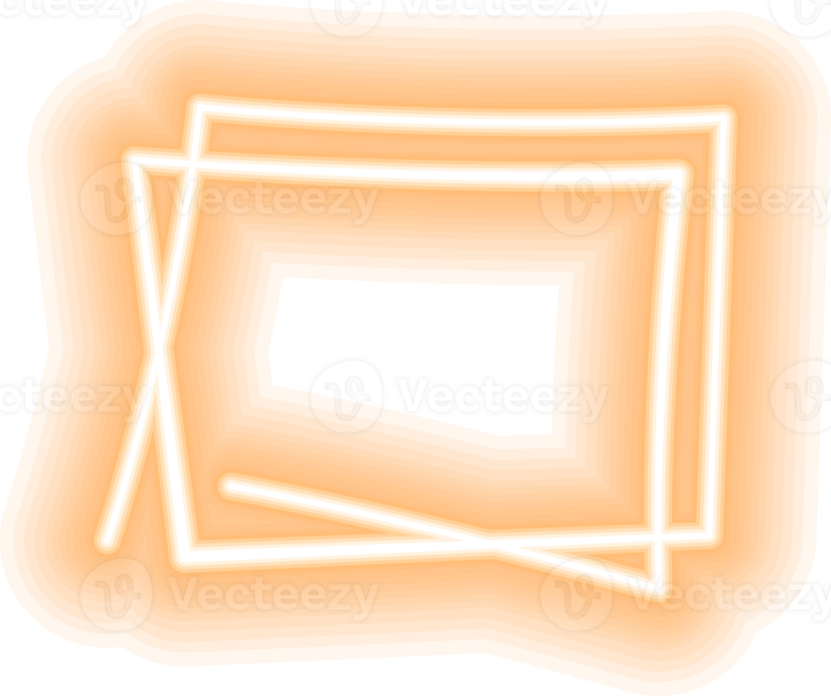 Abstract neon frame with transparent background. png