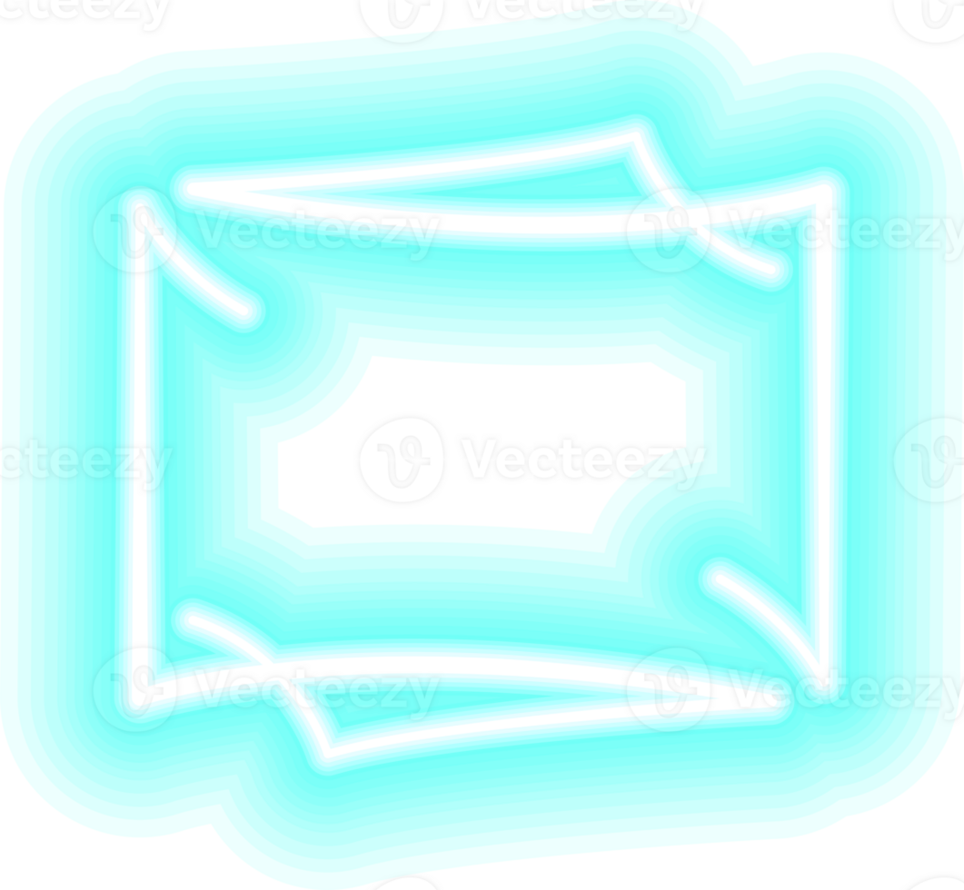 Abstract neon frame with transparent background. png