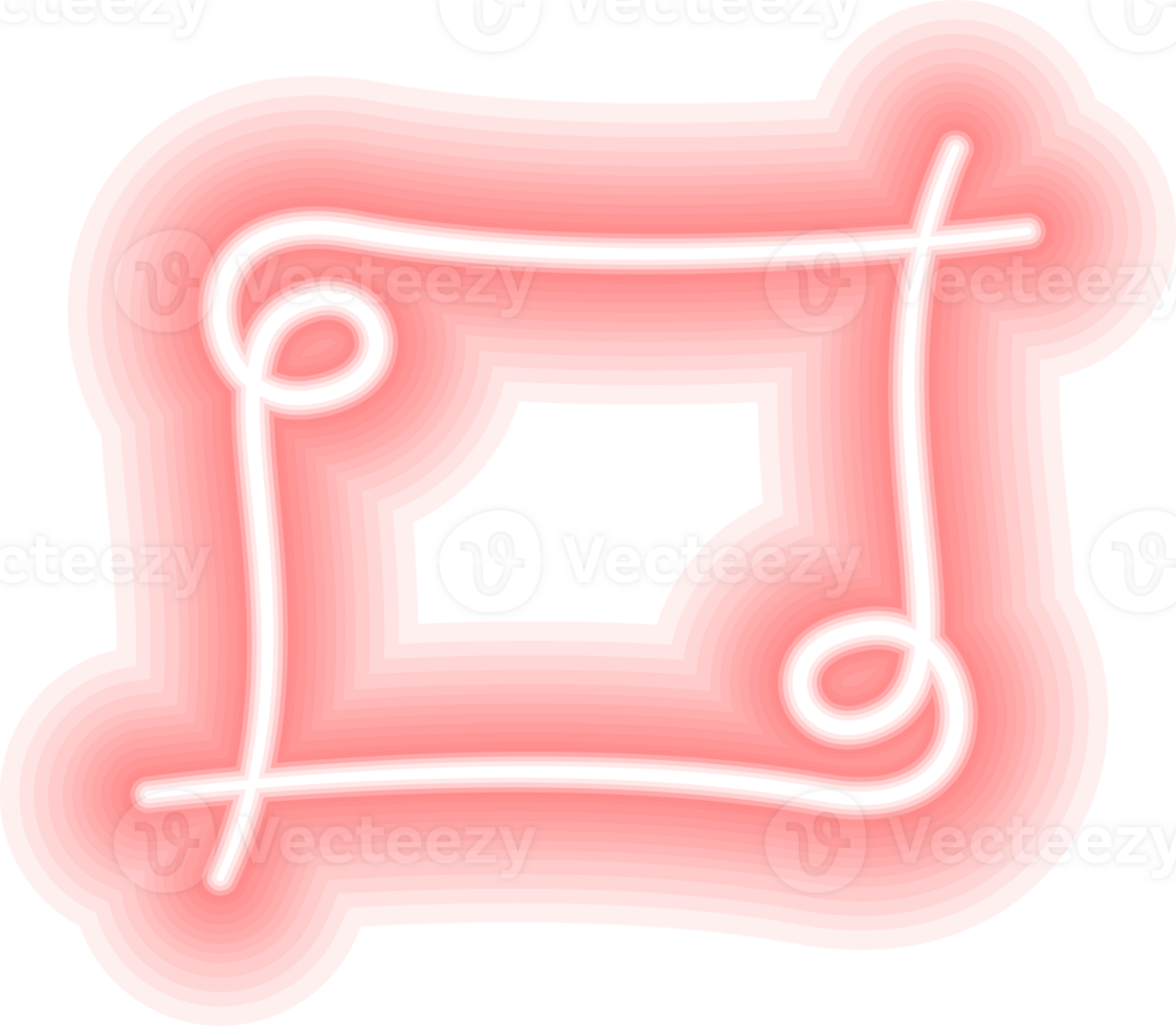 Abstract neon frame with transparent background. png