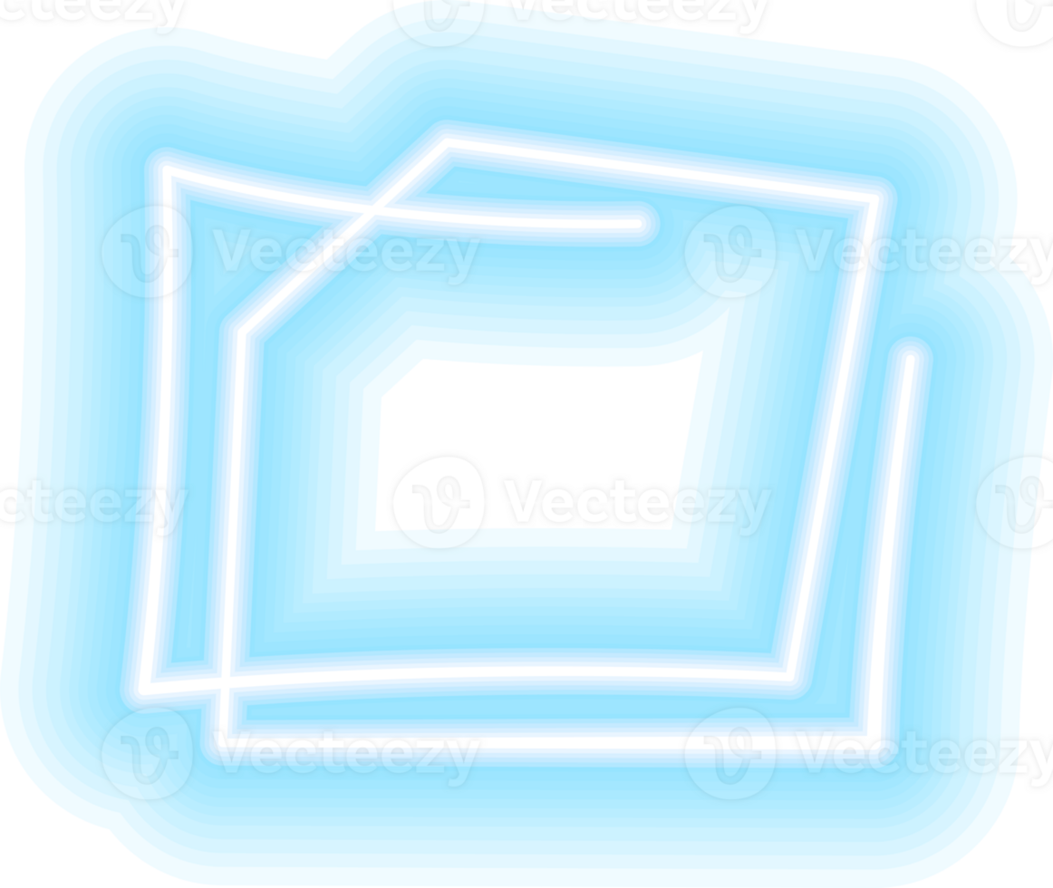 Abstract neon frame with transparent background. png