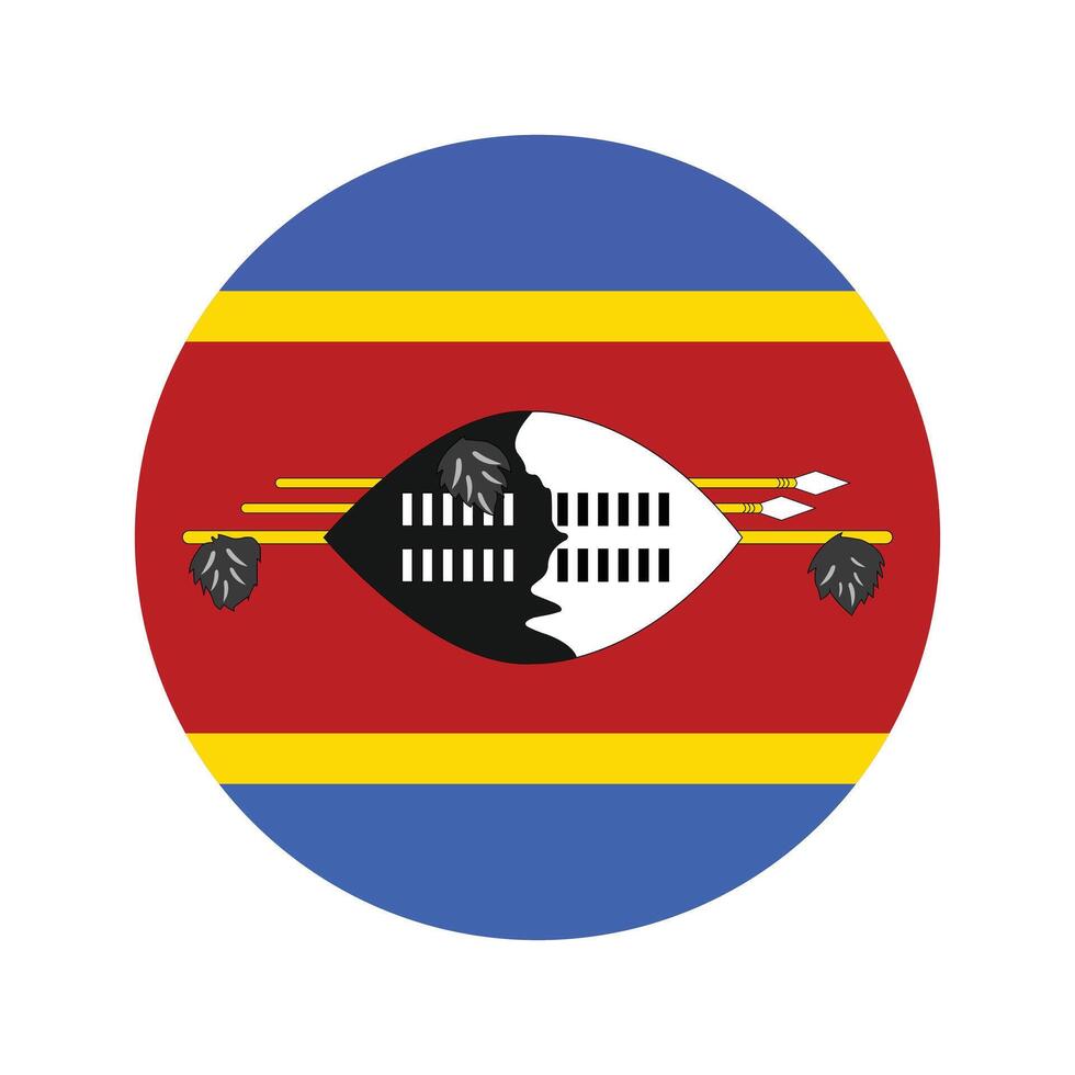 National Flag of Eswatini. Eswatini Flag. Eswatini Round flag. vector