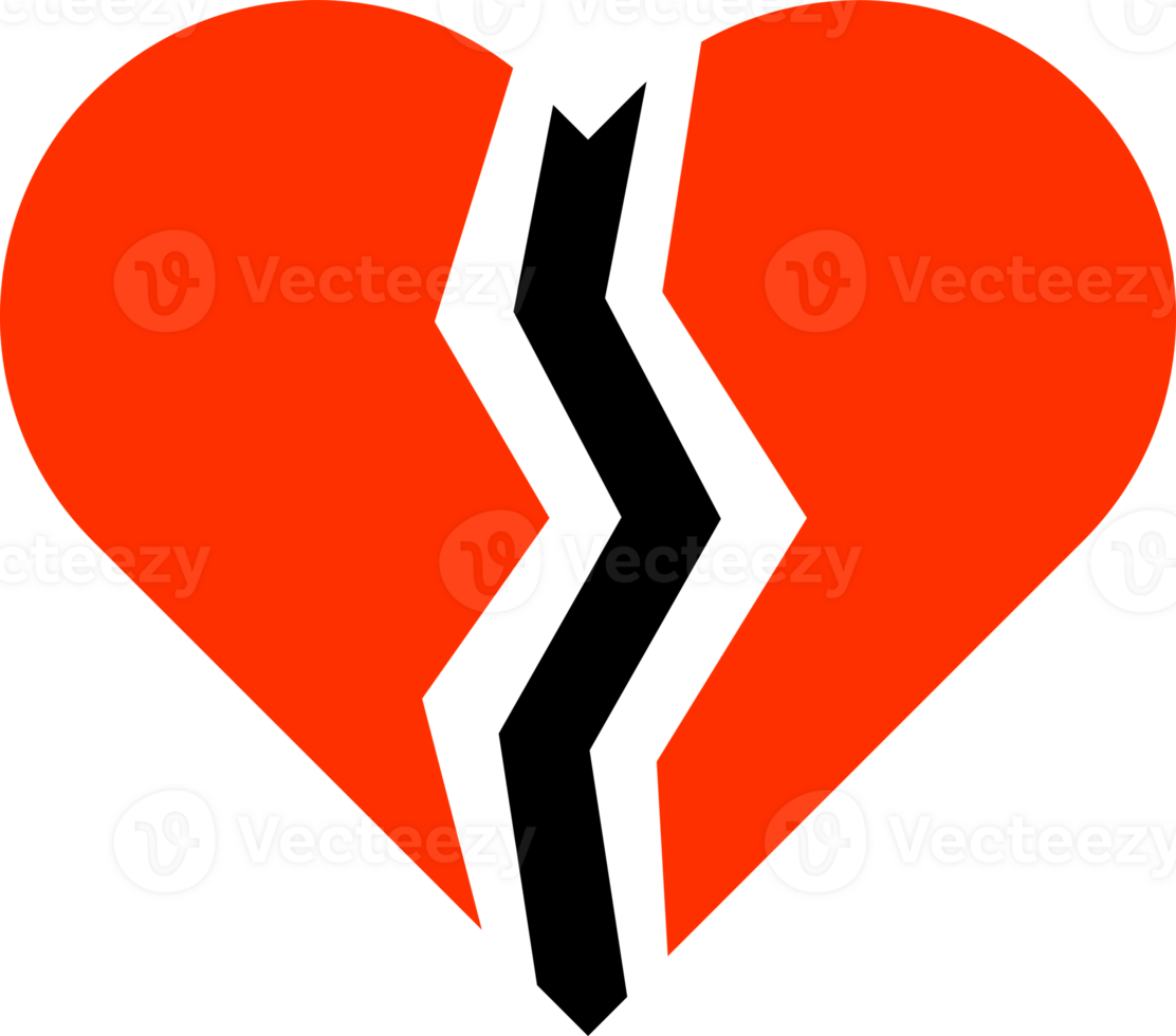 Abstract red and black heart icon png